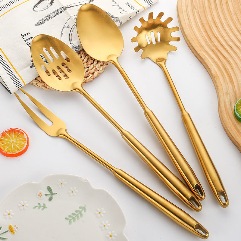 Gold-Plated Spatula and Strainer Set| 12-Piece Kitchen Set