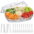 Chilled Fruit & Shrimp Serving Tray with Lid 4 Sections