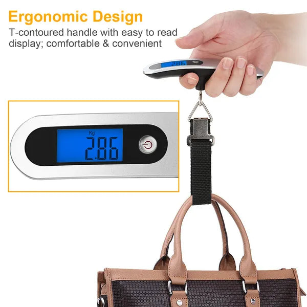 Portable Digital Luggage Scale 50kg 10g LCD Hanging For Household