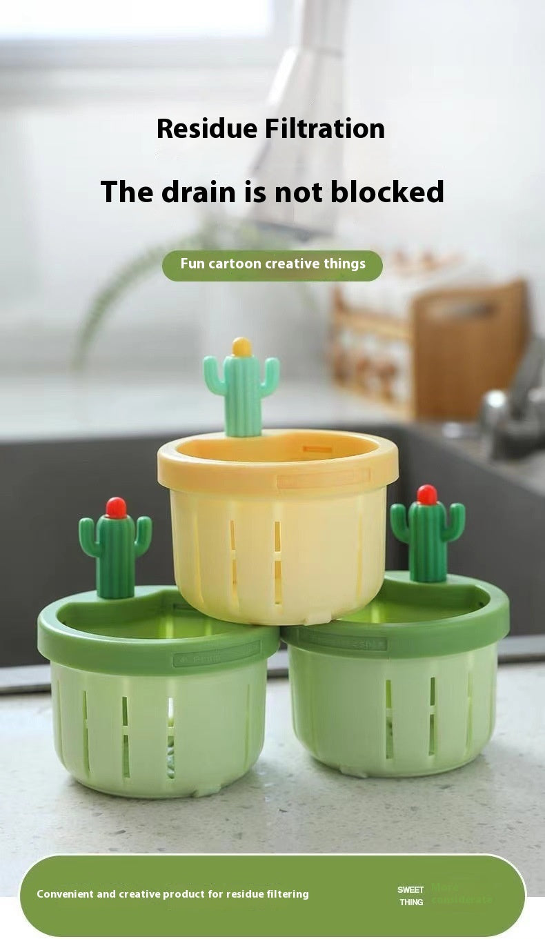 Cactus Sink Drain Strainer Press Automatic Dumping Basket