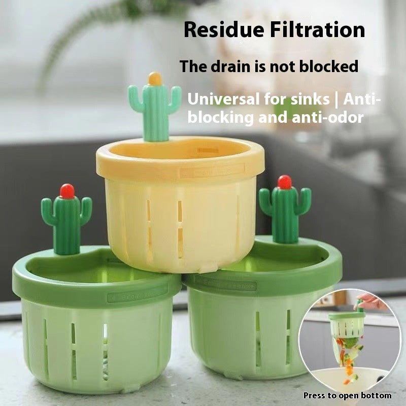 Cactus Sink Drain Strainer Press Automatic Dumping Basket