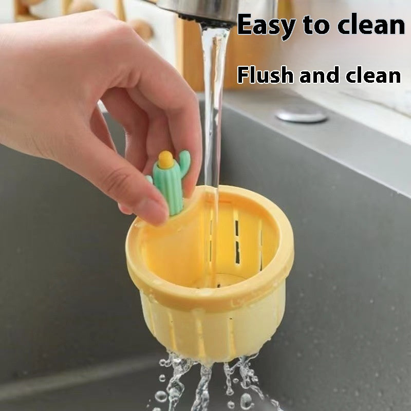 Cactus Sink Drain Strainer Press Automatic Dumping Basket