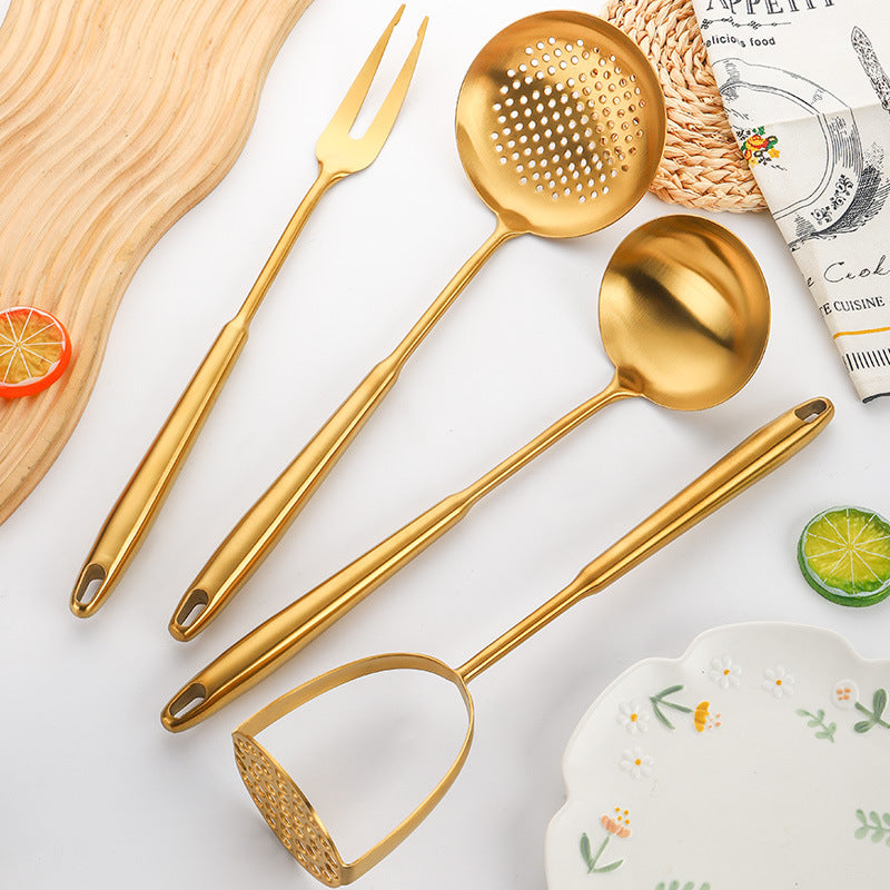 Gold-Plated Spatula and Strainer Set| 12-Piece Kitchen Set