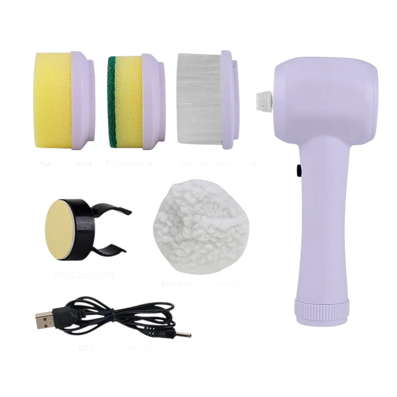 Electric Cleaning Brush 4 In 1 Spinning Scrubber