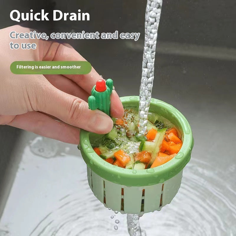 Cactus Sink Drain Strainer Press Automatic Dumping Basket